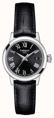Tissot Femmes | rêve classique | cadran noir | bracelet en cuir noir T1292101605300