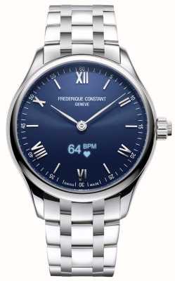 Frederique Constant Hommes | vitalité | montre connectée | cadran bleu | acier inoxydable FC-287N5B6B