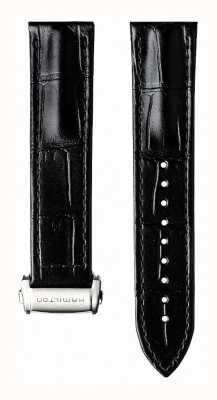 Hamilton Straps Bracelet en cuir de veau noir 22 mm avec boucle déployante - Jazzmaster H600425103