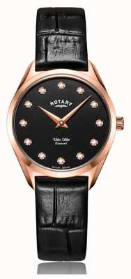 Rotary Montre femme ultra fine en or rose et diamants LS08014/04/D