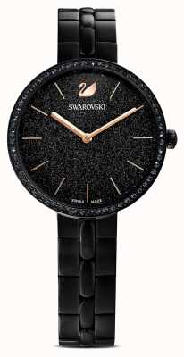 Swarovski Cosmopolitan | bracelet plaqué pvd noir | cadran noir à paillettes 5547646