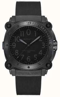 Hamilton Kaki marine underzero | bracelet en silicone noir | cadran noir H78505330