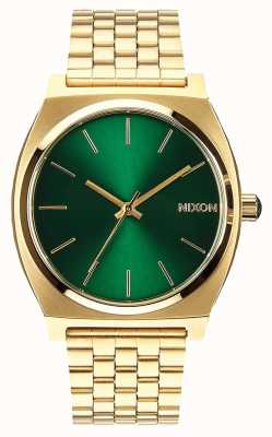 Nixon Compteur de temps | soleil doré / vert | bracelet en acier ip doré | cadran vert A045-1919-00