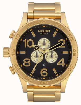 Nixon 51-30 chrono | tout or / noir | bracelet ip or | cadran noir A083-510-00