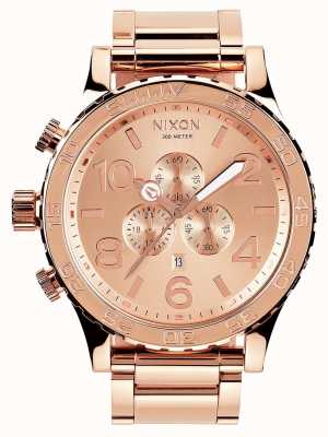 Nixon 51-30 chrono | tout en or rose | bracelet ip or rose | cadran en or rose A083-897-00