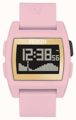 Nixon Marée de base | rose tendre / or / g | numérique | bracelet en silicone rose A1104-2773-00