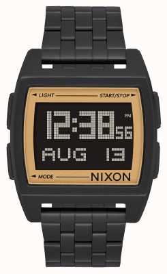 Nixon Base | tout noir / or | numérique | bracelet en acier ip noir A1107-1031-00