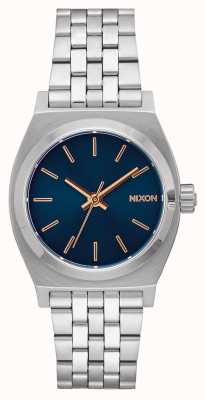 Nixon Caissier de temps moyen | marine / or rose | bracelet en acier inoxydable | cadran bleu marine A1130-2195-00