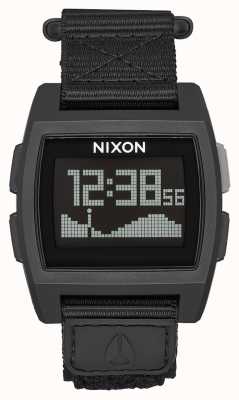 Nixon Base de marée en nylon | tout noir | numérique | bracelet en nylon noir A1169-001-00