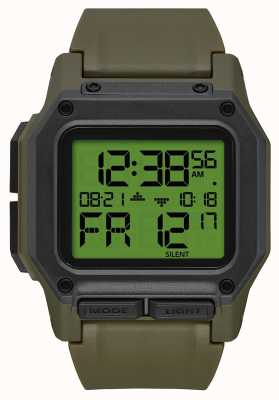 Nixon Regulus | surplus / carbone | numérique | bracelet en tpu vert A1180-3100-00