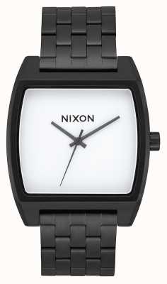 Nixon Suivi du temps | noir / blanc | bracelet en acier ip noir | cadran blanc A1245-005-00