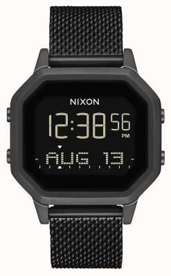 Nixon Siren milanese | tout noir | numérique | treillis en acier ip noir | A1272-001-00
