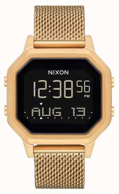 Nixon Siren milanese | tout l'or | numérique | bracelet en maille d'acier ip or A1272-502-00
