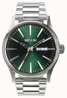 Nixon Sentry ss | rayon de soleil vert | bracelet en acier inoxydable | cadran vert A356-1696-00