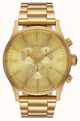 Nixon Sentry chrono | tout l'or | bracelet en acier ip or | cadran en or A386-502-00