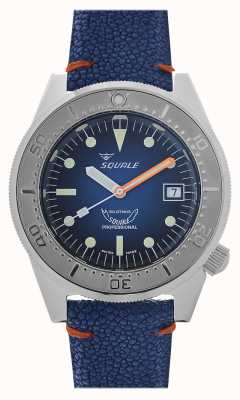 Squale 1521 rayon bleu | cadran bleu | bracelet en cuir bleu 1521PROFSS-CIN20RZBL