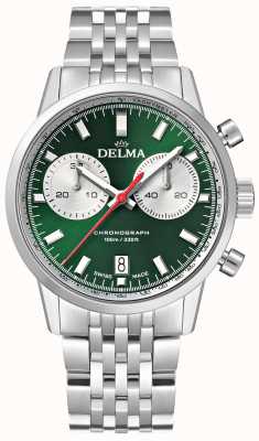 Delma Chronographe Continental | bracelet en acier inoxydable | cadran vert 41701.704.6.141