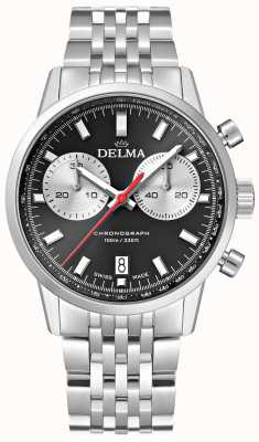 Delma Chronographe Continental | bracelet en acier | cadran noir 41701.704.6.031
