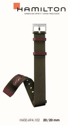 Hamilton Straps Bracelet de terrain vert kaki de l'OTAN 20 mm uniquement H690694102