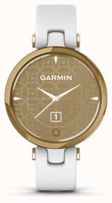 Garmin Édition classique Lily | lunette en or clair | étui blanc | bracelet en cuir italien 010-02384-B3