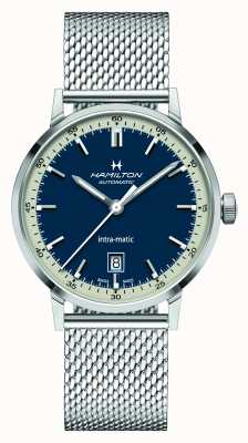 Hamilton Classique américain | intra-matic | bracelet en maille d'acier | cadran bleu H38425140