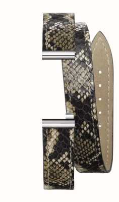 Herbelin Bracelet de montre interchangeable Antarès - double tour cuir imprimé serpent / acier inoxydable - bracelet seul BRAC.17048.91/A