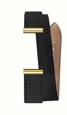 Herbelin Bracelet montre interchangeable Antarès - double tour cuir noir / pvd or - bracelet seul BRAC.17048.72/P