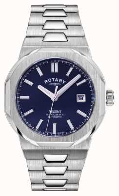 Rotary | hommes | régent | automatique | cadran bleu | bracelet en acier inoxydable GB05410/05