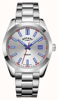 Rotary Hommes | henley | cadran argenté | bracelet en acier inoxydable GB05180/59