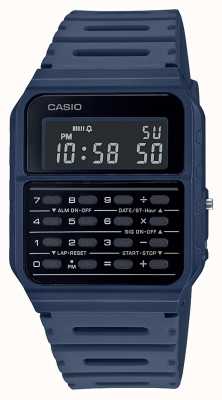 Casio Montre calculatrice rétro | bracelet en résine bleu | cadran noir CA-53WF-2BEF
