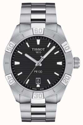 Tissot Pr100 sport | cadran noir | bracelet en acier inoxydable T1016101105100