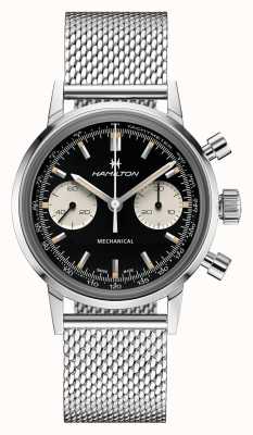Hamilton Intramatic | chronographe cadran noir | bracelet en maille d'acier H38429130