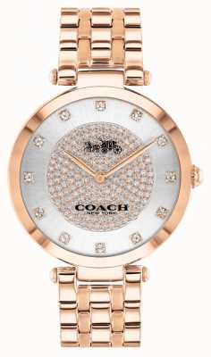 Coach Parc des femmes | bracelet en acier plaqué or rose | cadran blanc 14503735