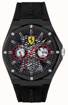 Scuderia Ferrari Aspirer | bracelet en silicone noir | cadran noir 0830785