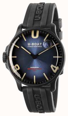 U-Boat Darkmoon 44mm bleu impérial ipb/ bracelet en caoutchouc 8700/B