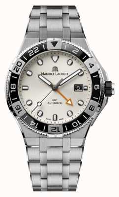 Maurice Lacroix Venturer gmt 43mm | bracelet en acier inoxydable | cadran blanc AI6158-SS002-130-1