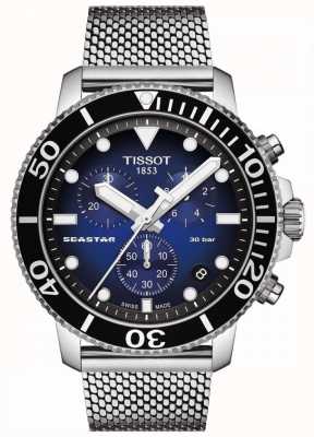Tissot Seastar 1000 | chronographe | cadran bleu | maille inoxydable T1204171104102