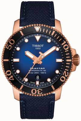 Tissot Seastar 1000 | powermatic 80 | cadran bleu | tissu bleu T1204073704100