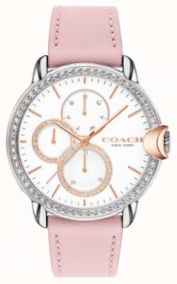 Coach Arden pour femmes | bracelet en cuir rose | cadran blanc 14503747