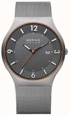 Bering Solaire | hommes | bracelet en maille d'acier gris 14440-073-A