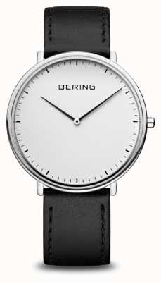 Bering Montre classique unisexe à bracelet en cuir noir 15739-404