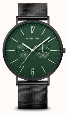 Bering Classique | hommes | noir mat | bracelet en maille noire 14240-128