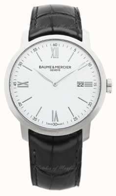 Baume & Mercier Classima quartz (42 mm) cadran blanc / bracelet cuir de veau noir M0A10414