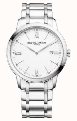 Baume & Mercier Quartz Classima (42 mm) cadran blanc pur / bracelet en acier inoxydable M0A10526