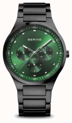 Bering Classique | hommes | noir brossé | cadran vert 11740-728