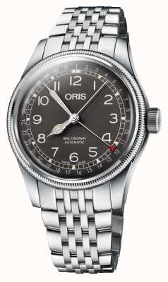 ORIS Grande couronne aiguille date automatique (40mm) cadran noir / bracelet acier inoxydable 01 754 7741 4064-07 8 20 22