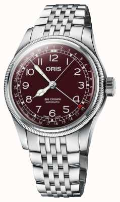 ORIS Grande couronne aiguille date automatique (40 mm) cadran rouge / bracelet acier inoxydable 01 754 7741 4068-07 8 20 22