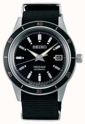 Seiko Bracelet en nylon noir style Presage des années 60 SRPG09J1