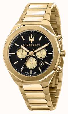 Maserati Stile chronographe pour homme plaqué or jaune R8873642001