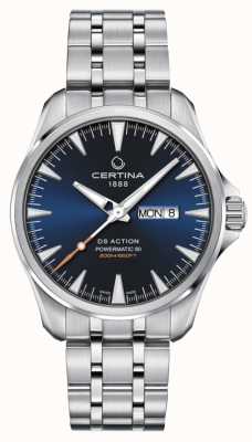 Certina Ds action day-date powermatic 80 cadran bleu C0324301104100